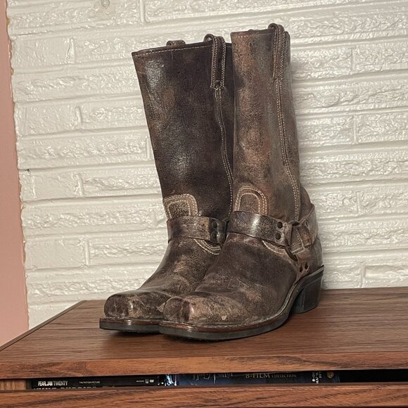 Frye Distressed Leather Cowboy Boots Women's Size 8 - Picture 9 of 9